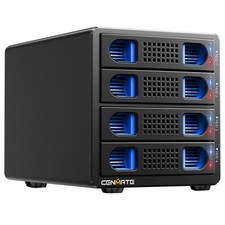 4 Bay Hard Drive Enclosure with Cooling Fan for 2.5/3.5" SATA HDD/SSD with US...