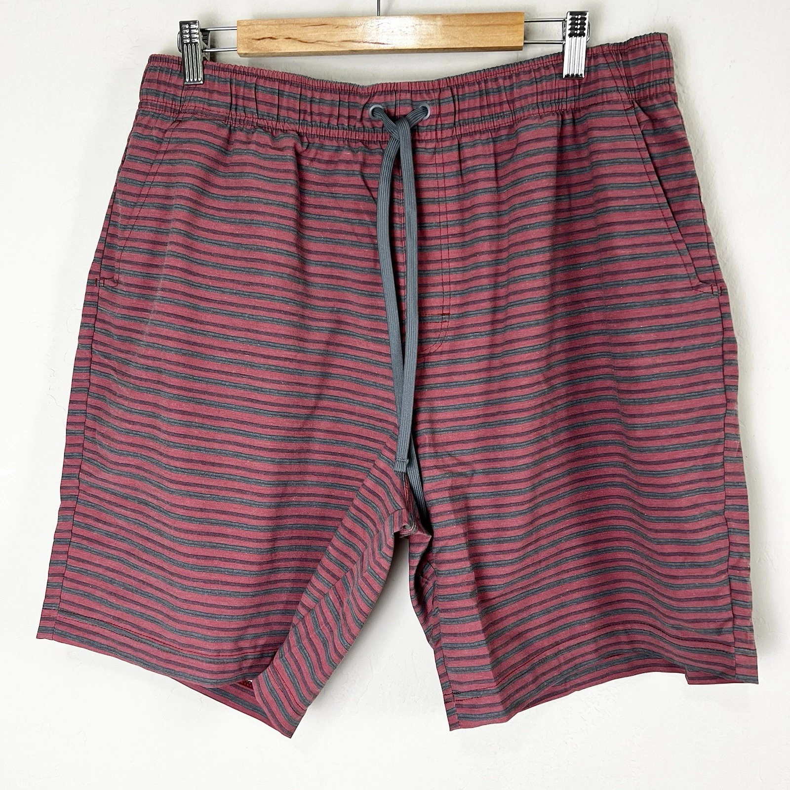 PrAna Metric E-Waist Rust Stripe Mens XXL 8" Quick Dry UPF 50+ Boardshort NEW