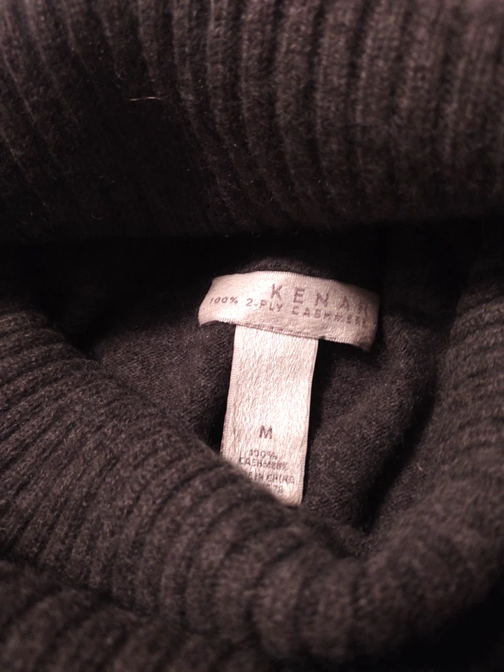 Suéter Largo Marrón KENAR Para Mujer Cuello Alto 100% 2 Capas CACHEMIRA (M) Foto 4 de 4