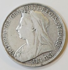 Queen Victoria 1895 Silver Crown Coin