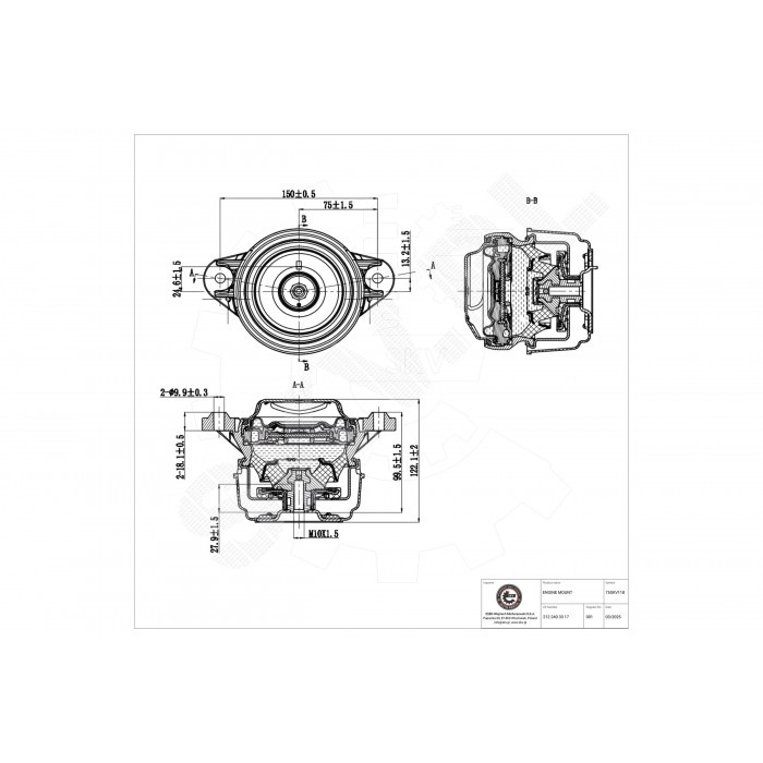 Support moteur droit en alliage renforcé pour Mercedes Classe E et CLS 2122403317
