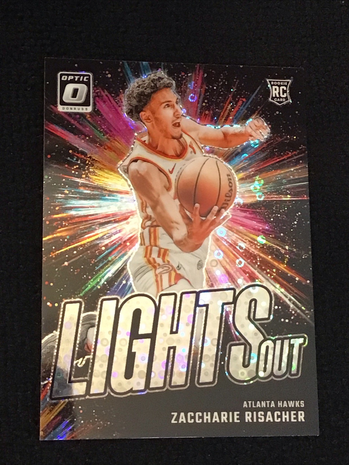 2024-25 Donruss Optic Zaccharie Risacher Lights Out RC Fast Break Disco