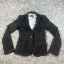 Ambiance Apparel Blazer Jacket Womens Small Black Fitted Stretch Business Formal