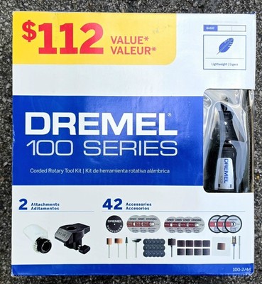 Dremel 100 Series Rotary Tool Set 42 Pieces 2 Attachments. Cut Sand Grind Bundle