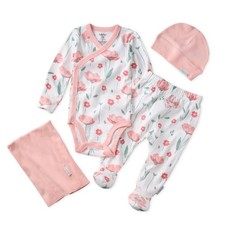 Butterblu Take Me Home 4-Piece Baby Gift Set 100 Organic Cotton In BGBRTH04