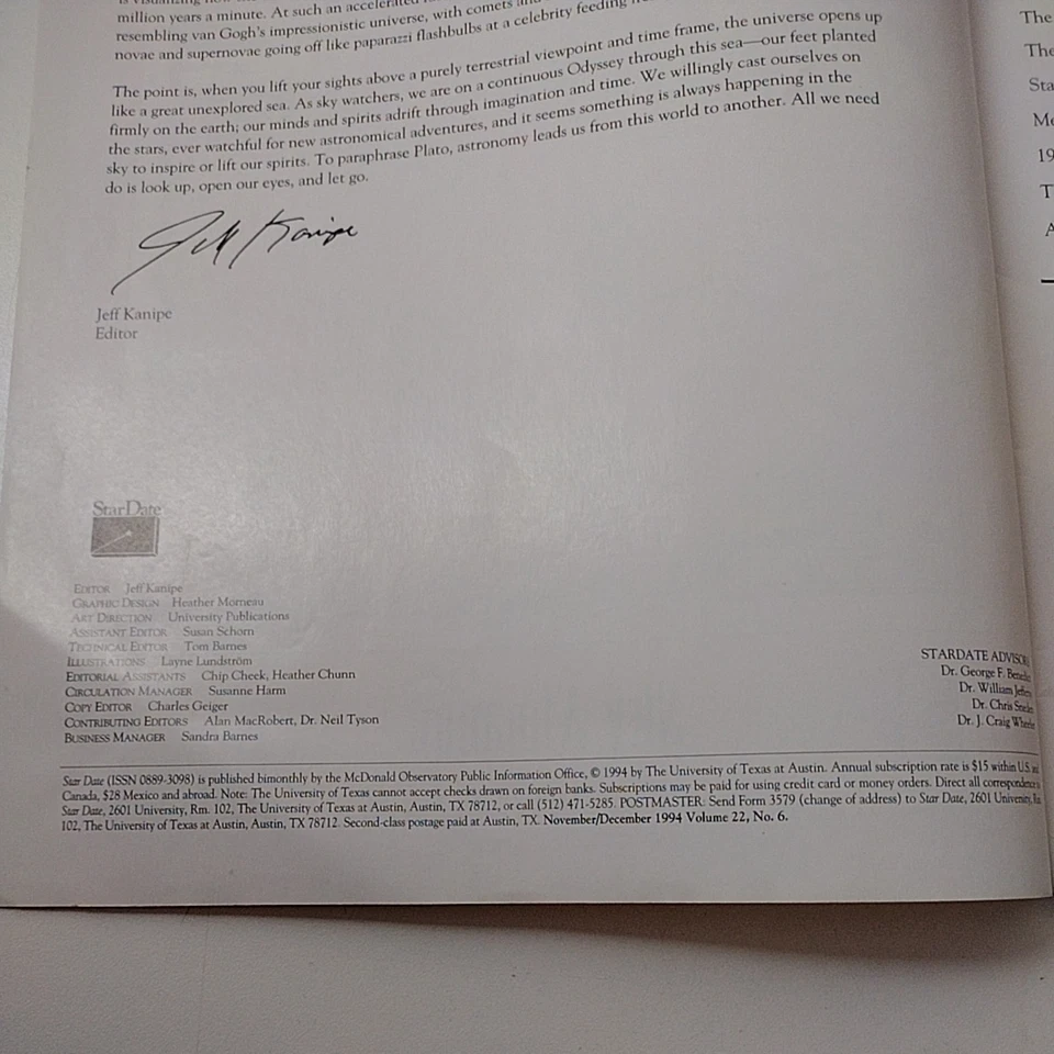 Vintage StarDate Astronomy Magazines 1994 Lot Sky Almanac Planets UT Austin Foto 3 de 4