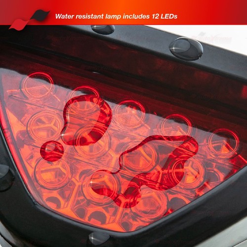 UNIVERSAL Sporty F1 Style Triangle LED Steady Flashing Brake Fog Lamp Light RED - Picture 5 of 8