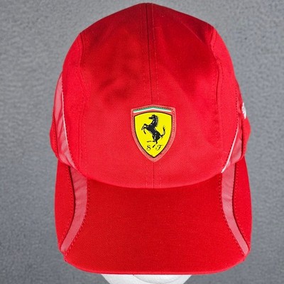 Puma Scuderia Ferrari F1 Racing Hat Red Mesh Adjustable Baseball Cap Mens OSFM