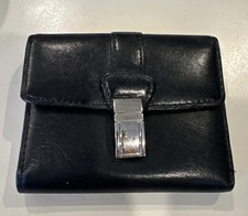 Black Leather Wallet Trifold Lot Of Credit Card Slots.