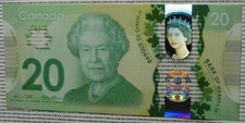 Choice UNC Canada $20 2015 commemorative historic reign polymer bill Bank Notes
