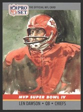 Len Dawson #4 1990 Pro Set Super Bowl MVP Collectibles Kansas City Chiefs