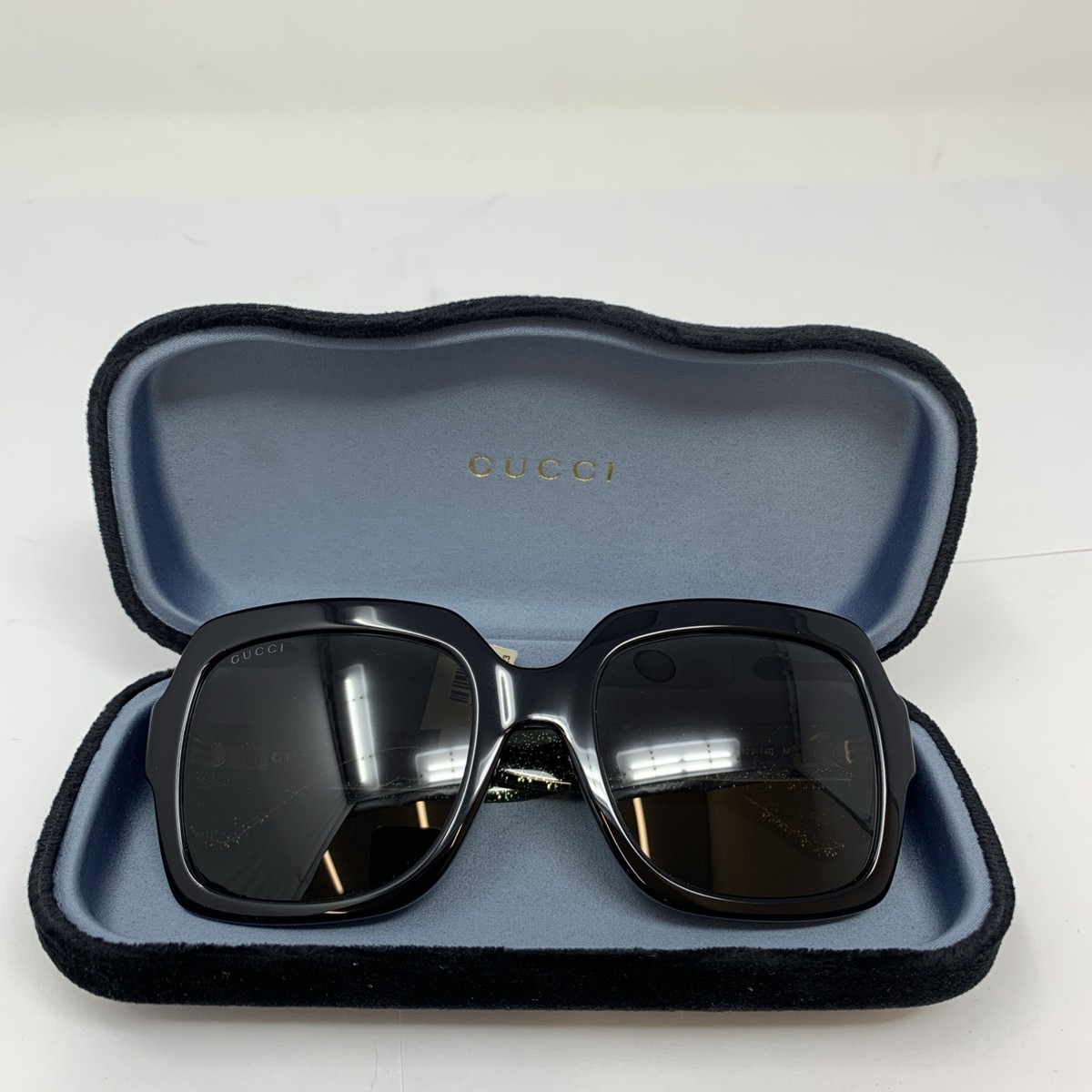 Gucci Women Sunglasses Black Green Brown Red Square GG0036SN 002