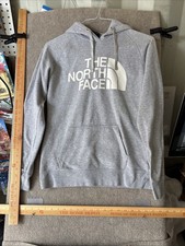 The North Face Gray White Big Logo Hooded Hoodie Sweatshirt Women s Size Small