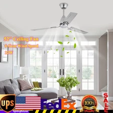 52'' Ceiling Fan with Remote Control 6 Speed Indoor Modern Ceiling Fan No Lights