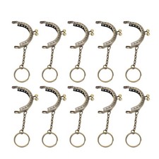 _10Pcs Metal Purse Frame Kiss Clasp Lock Bronze Tone Retro DIY Semicircle Chain
