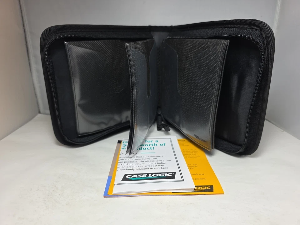 Case Logic Small Black Soft Zip CD DVD Game Holder Wallet 24 Discs Brand New - Image 3 of 3