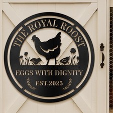 Custom Metal Chicken Coop Sign, Personalized Farmhouse Decor, Coop Decor
