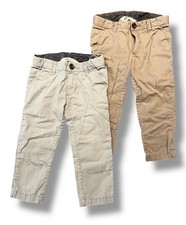 H M Pair of Tan  Light Blue-Gray Casual Lightweight Summer Chinos 1.5-2 yrs 