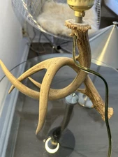  Rustic Corded Antler Table Lamp Hunting/Western Decor cabin Folk Art