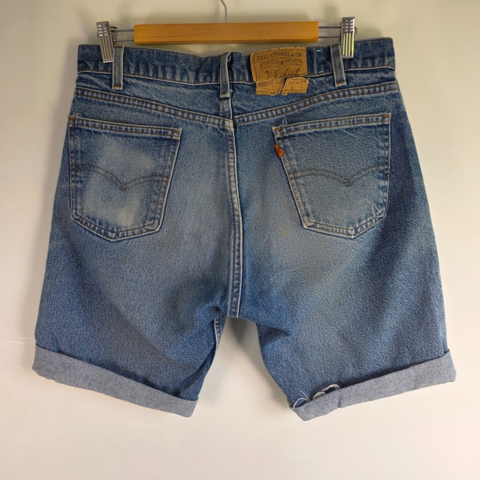 Vintage Levi’s 505 Denim Shorts Mens W33 (TagW34) Blue Made in USA Cut Off Jeans image 2