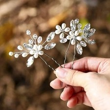 JAKAWIN Pearl Bride Wedding Hair Pins Silver Bridal Hair Piece Accessories...