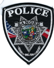 Sanger (Fresno County) California CA Police *NATION'S CHRISTMAS TREE CITY*patch