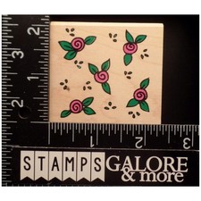 Rubber Stampede Rubber Stamps A915E SCATTERED ROSES BUDS BACKGROUND T08