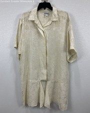 Gemini II Designs Womens Button Down Cardigan Vanilla Cream Solid Boho Size 16