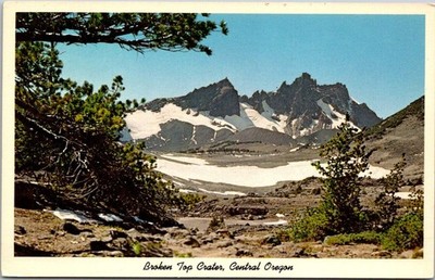 Curt Teich Broken Top Crater Central Oregon Postcard Vintage Scenic Color B44