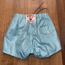 Birdwell Beach Britches Board Shorts Swim Trunks Blue Vtg NOS Youth Kid Boys 24