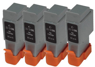 4 Black Canon BCI21-24 Compatible Ink Cartridges
