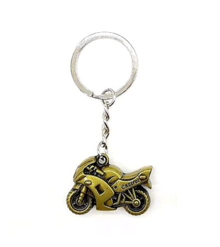 Stainless Steel Keychain Metal For Gifting With Key Ring Anti Rust Bike Gold - 第 1/2 張圖片