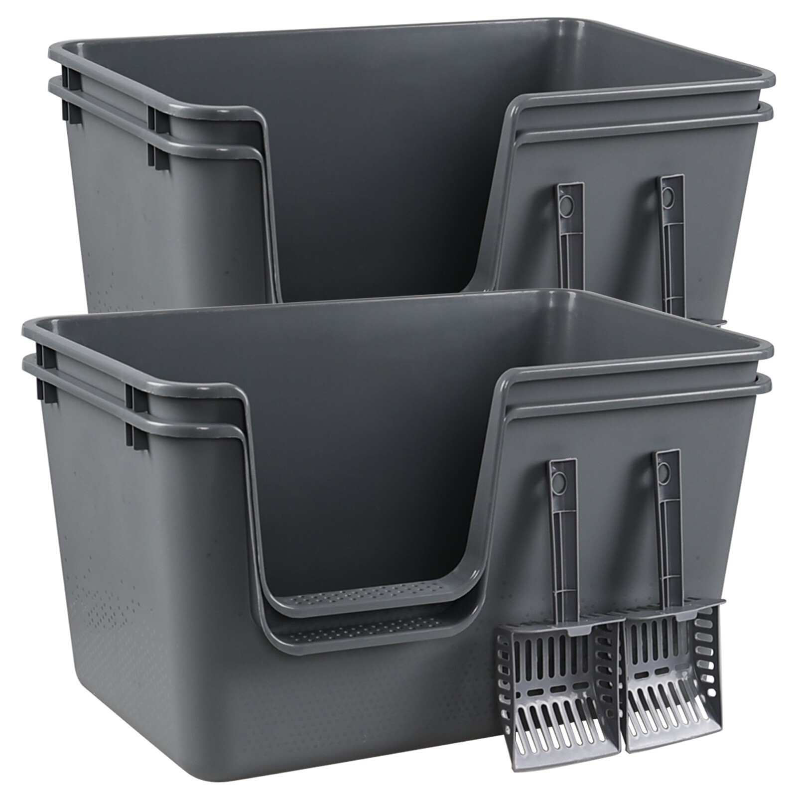 4X Extra Large Cat Litter Box Big Kitty Pan Pet Animal Giant Plastic High Sides