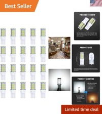 20-Pack T10 LED Bulbs, Super Bright 3014 SMD for RV, Boat, Interior Lights, 12V