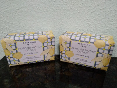 Beekman 1802 Almond Honey Cookie Goat Milk Soaps, 2 Bars 3.5oz Each - BRAND NEW