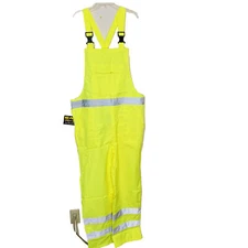 Safety Gear By Unipro Mens High Visibility Yellow Rain Overall Sz Large NEW