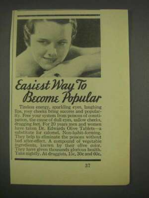 1933 Dr. Edwards Olive Tablets Ad - Become Popular