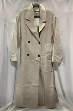 Monki Womens Long Sleeve Belted Notch Lapel Light Dusty Beige Brix Coat Size M