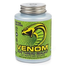 Venom VM08 ProGrade Soft-Set PTFE Pipe Thread Sealant 8oz w Brush applicator Cap