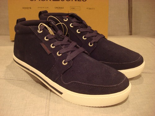 JACK & JONES MEN'S JUNO CASUAL HIGH SUEDE BLUE SIZE 10 SHOES - BRAND NEW - NWTT - Picture 4 of 12