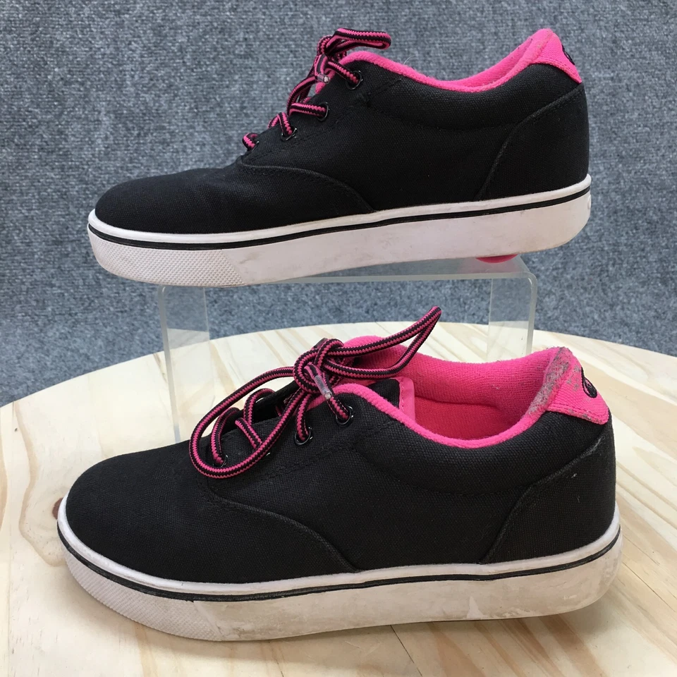 Zapatos Heelys Juveniles 4 Lanzamiento Zapatillas de Skate Negras Lona Con Cordones Parte Superior Baja Comodidad Foto 3 de 4