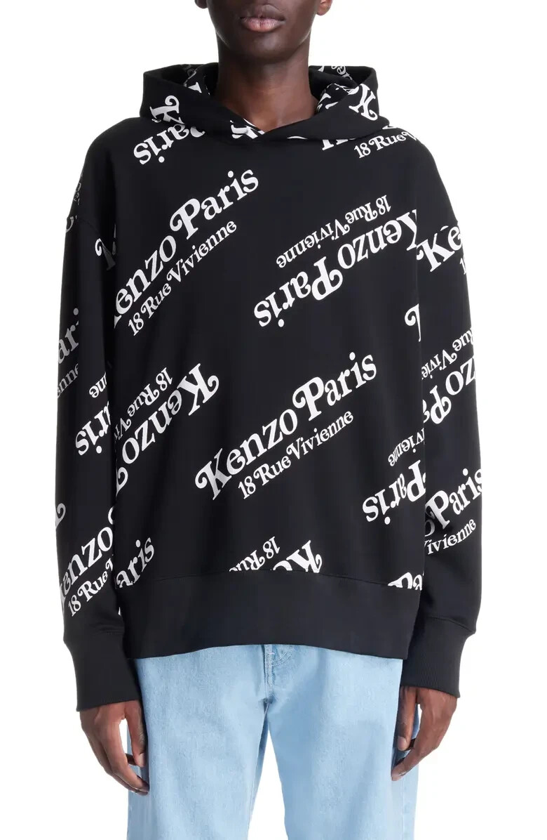 AUTHENTIC KENZO Verdy Logo Oversize Cotton Graphic Hoodie Size M