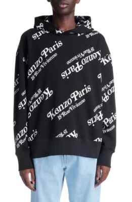 AUTHENTIC KENZO Verdy Logo Oversize Cotton Graphic Hoodie Size M 