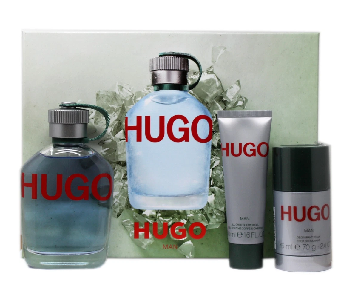 HUGO MAN BY HUGO BOSS 3 PIECE GIFT SET EAU DE TOILETTE NATURAL