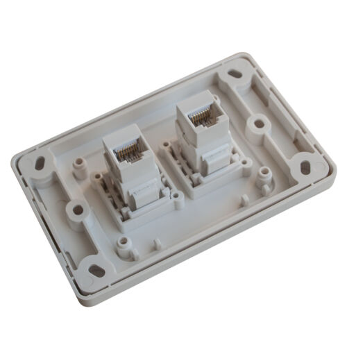 Cat6a RJ45 2Port Wall Plate Network LAN 2Gang Coupler F/FJack Cw2C6A-ff - Picture 5 of 6