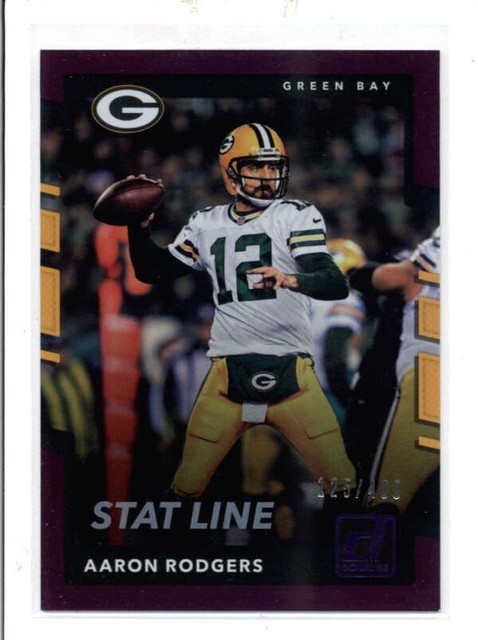 Aaron Rodgers 2017 Donruss #251 Stat Line Purple Parallel #125/400 BA4381
