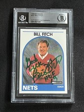 HOF BILL FITCH 1989-90 NBA HOOPS ROOKIE SIGNED AUTOGRAPHED CARD #327 BECKETT BAS