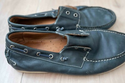 John Varvatos Schooner Navy Leather 
