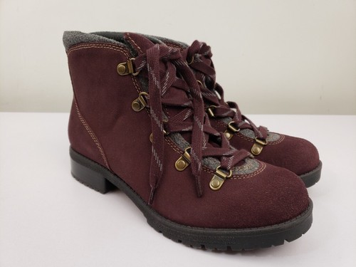 Sz 8.5 Clarks Faralyn Alpha Aubergine Hiking Boots Water Resistant w/Box Womens - Picture 14 of 15