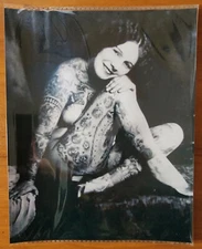 Bernard Kobel Traditional Tattoo Photo Vintage Tattooed Woman Lady Viola 8X10